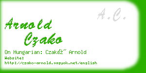 arnold czako business card